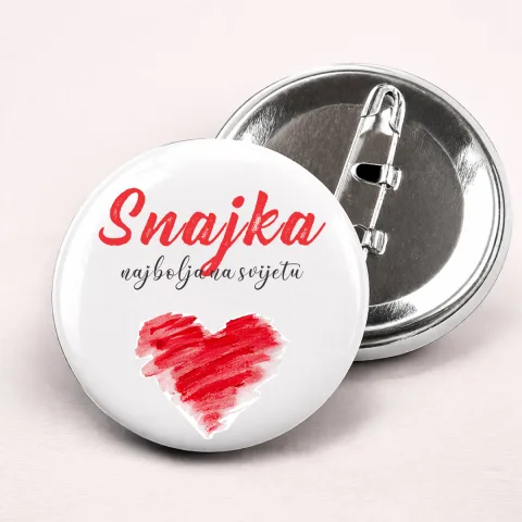 Snajka najbolja na svijetu - Bedževi – izdelek sa printom