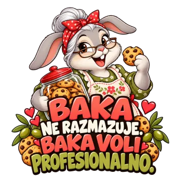 Baka ne razmazuje. Baka voli profesionalno na proizvodu