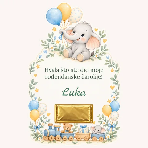 Zahvalnica · Mali slonić i baloni
