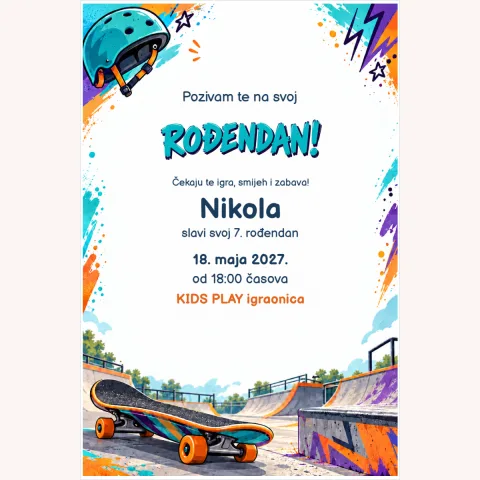 Pozivnica · Skate park