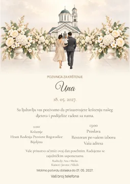 Pozivnica za krštenje · Svilena elegancija na proizvodu
