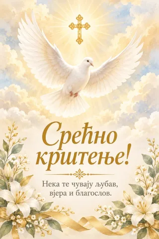 Честитка · Крштење - Бијели голуб