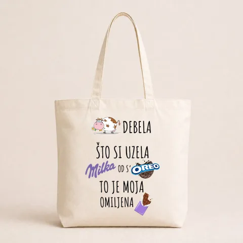 Kravo debela sto si uzela milka od s oreo - Pamučni ceger