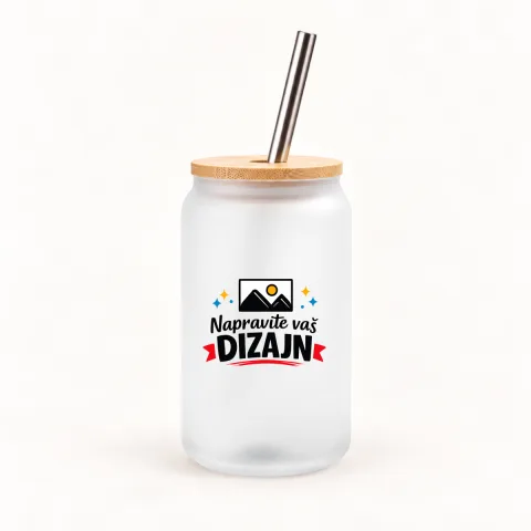 Staklena čaša sa slamkom 400 ml