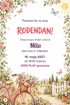 Pozivnica · Cvjetni bicikl na izdeleku