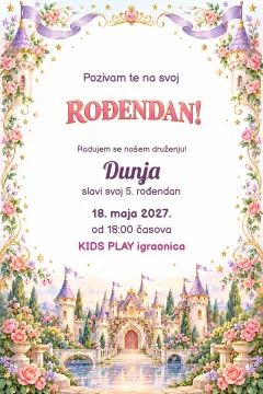 Pozivnica · Dvorac iz bajke na izdeleku