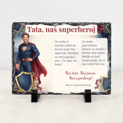 Tata · Naš superheroj · Foto kamen – vodoravno