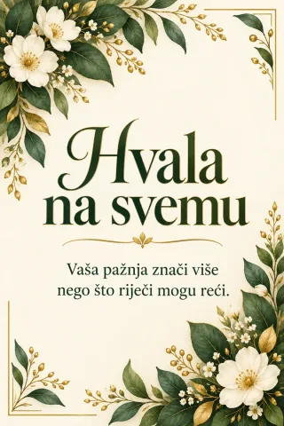 Čestitka · Hvala na svemu - Elegantna