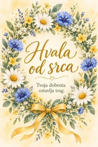 Честитка · Хвала од срца - Цвјетни вијенац