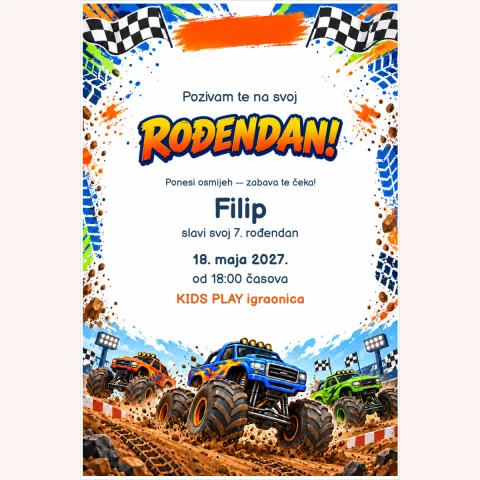 Pozivnica · Monster truck proslava