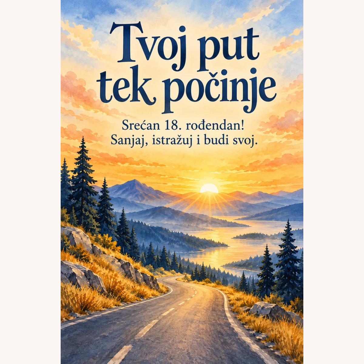 Čestitka · Tvoj put tek počinje – prikaz proizvoda