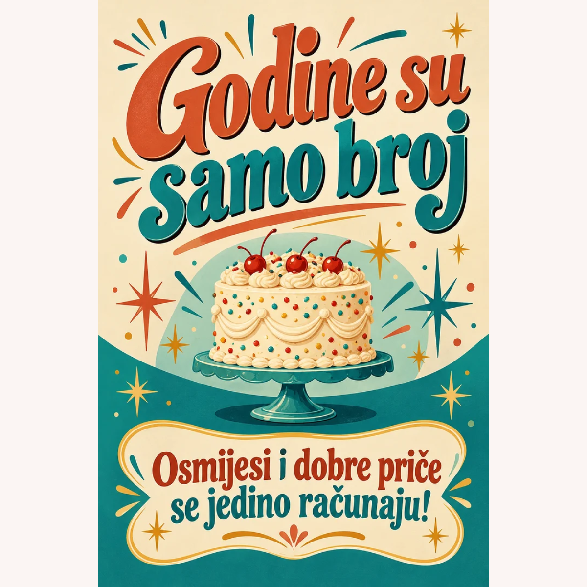 Čestitka · Godine su samo broj - Retro humor – prikaz proizvoda