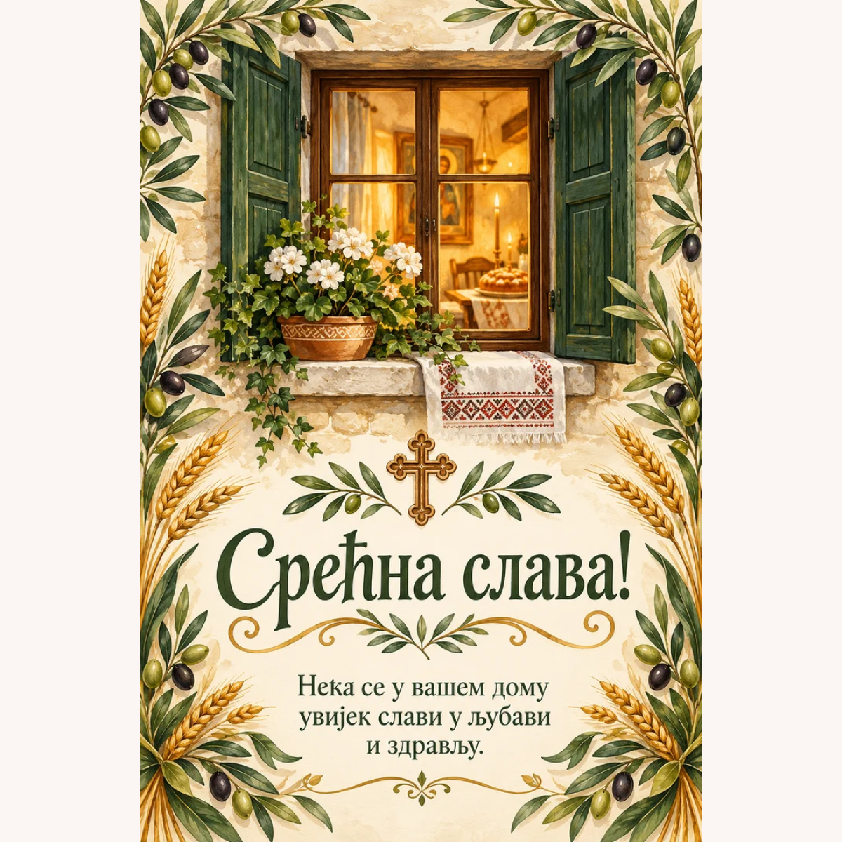 Čestitka · Срећна слава - Породични дом – prikaz izdelka