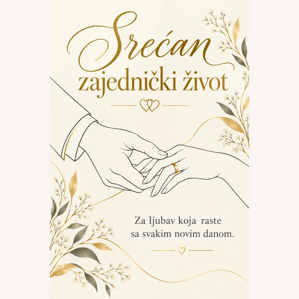 Čestitka · Srećan zajednički život - Minimalizam – prikaz proizvoda