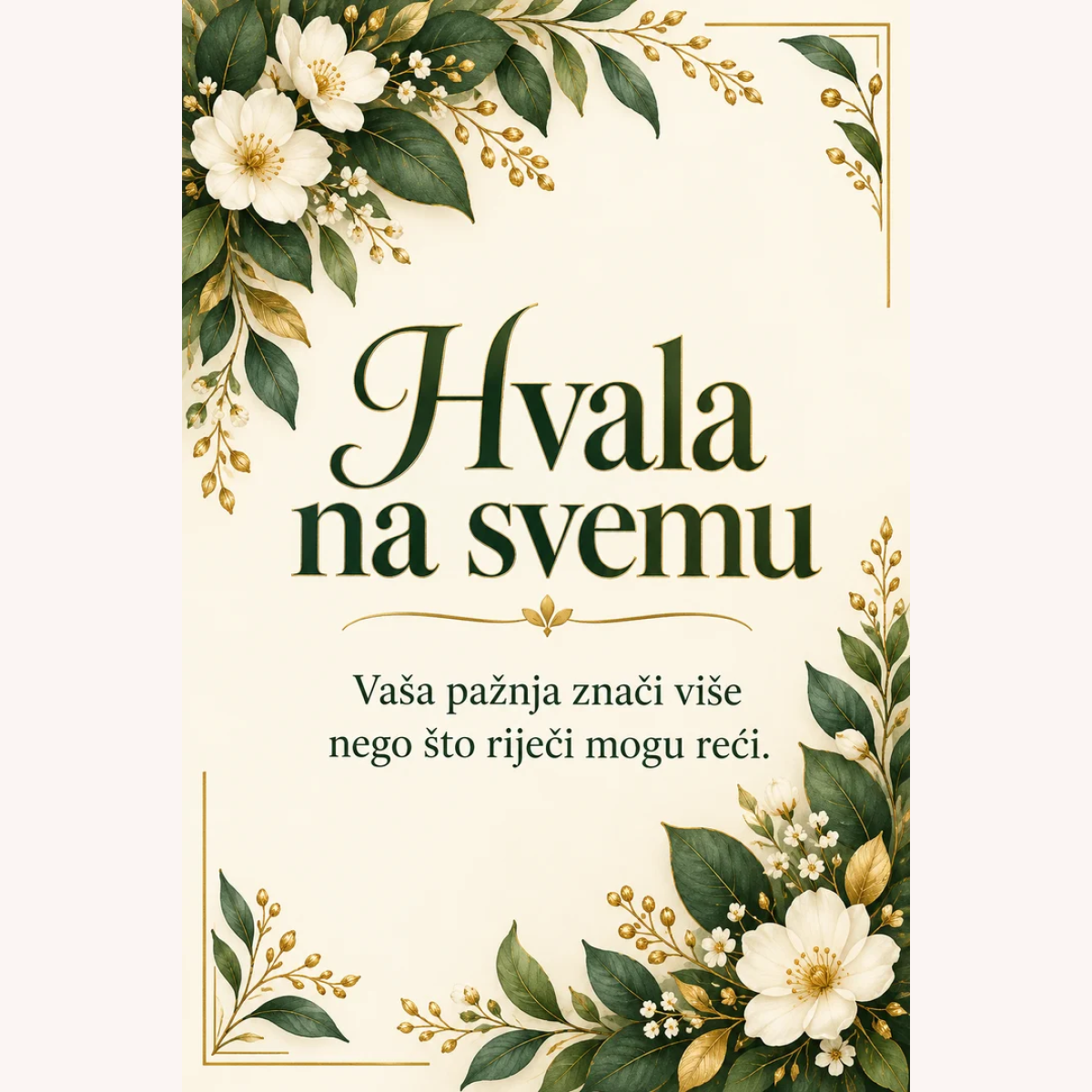 Čestitka · Hvala na svemu - Elegantna – prikaz proizvoda