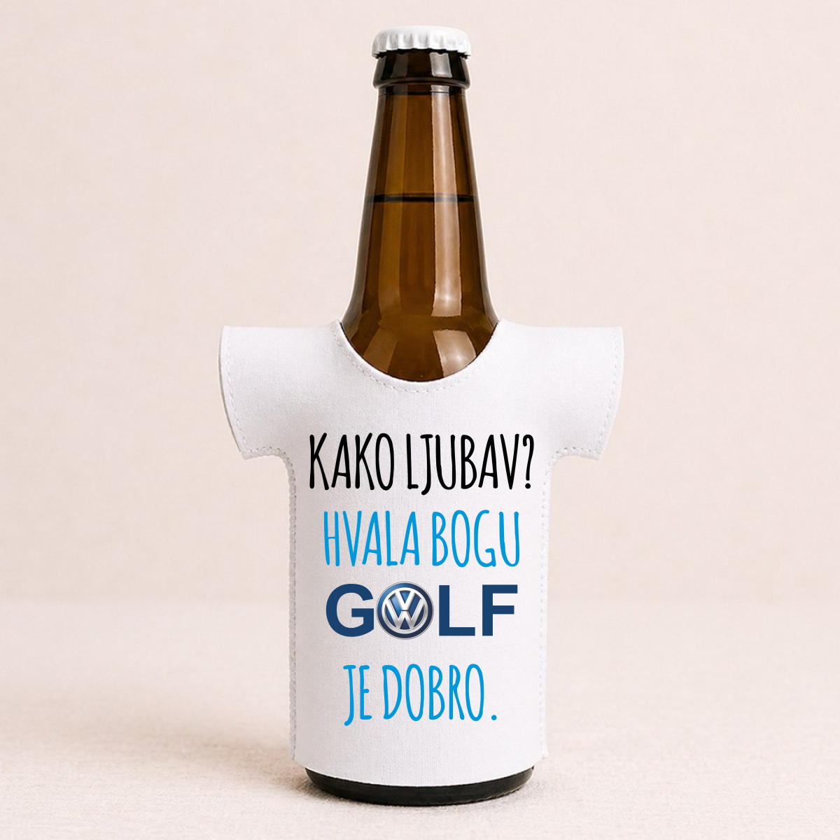 Kako ljubav? Hvala bogu GOLF je dobro #2 - Majica za flaše – prikaz proizvoda