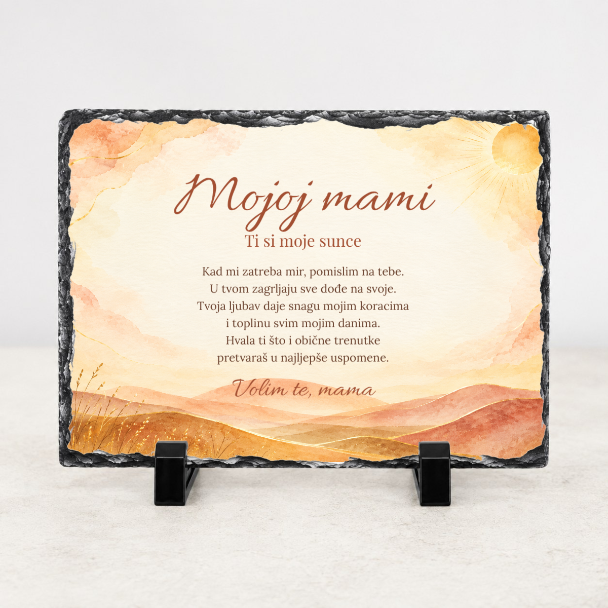 Mama · Sunčani zagrljaj · Foto kamen – vodoravno – prikaz proizvoda