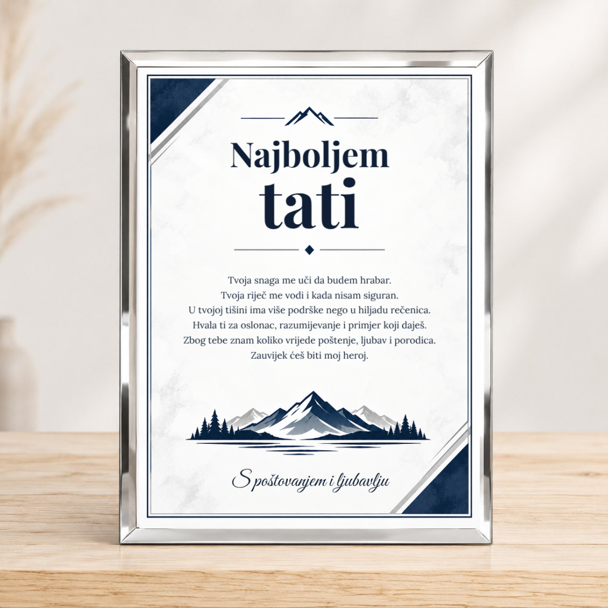 Najboljem tati · Foto staklo - Foto staklo - uspravno – prikaz proizvoda