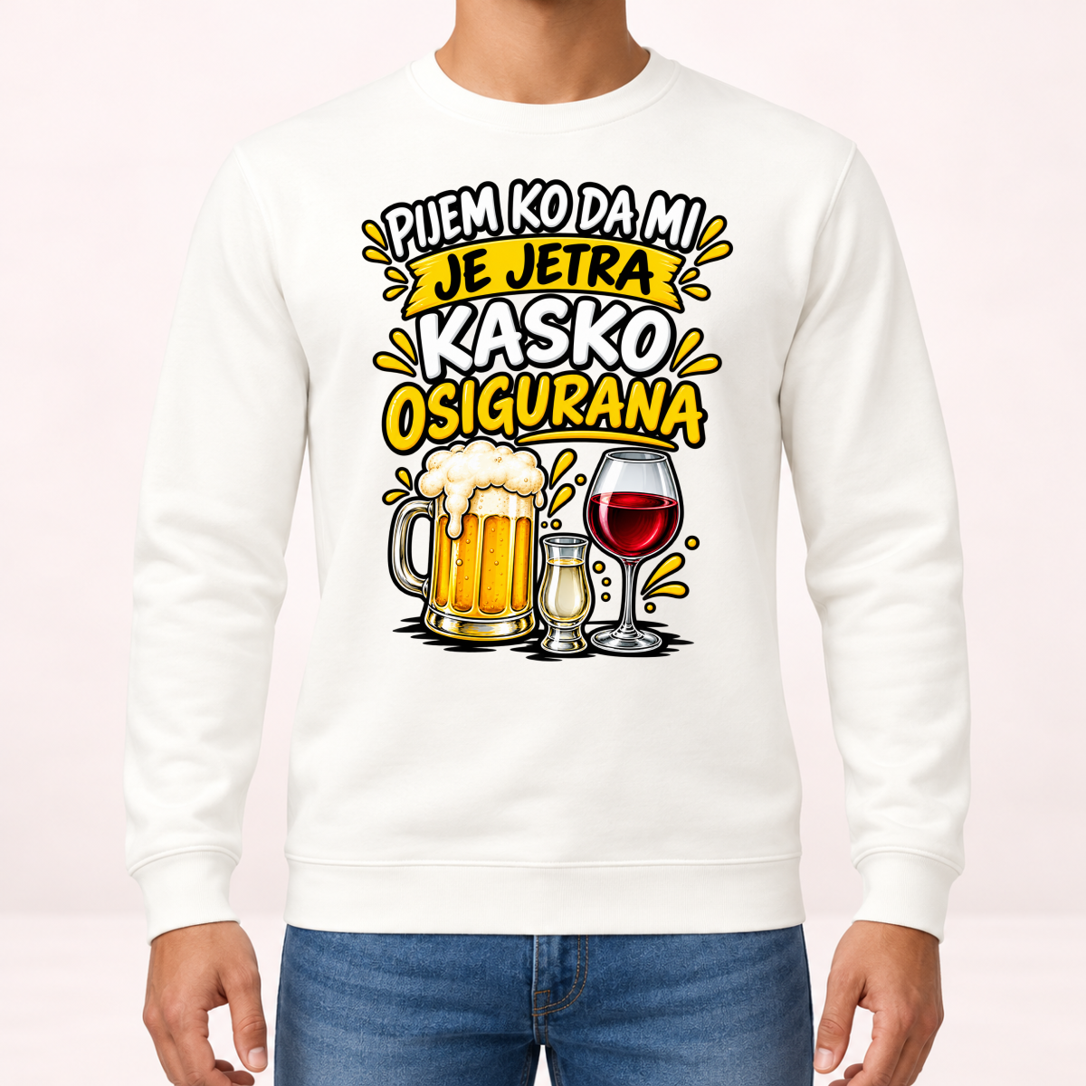 Pijem ko da mi je jetra kasko osigurana 1 - Dukserica – prikaz proizvoda