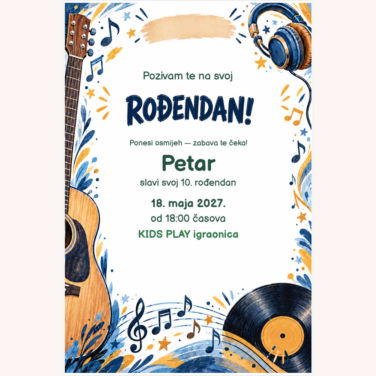 Pozivnica · Gitare i ritam – prikaz proizvoda