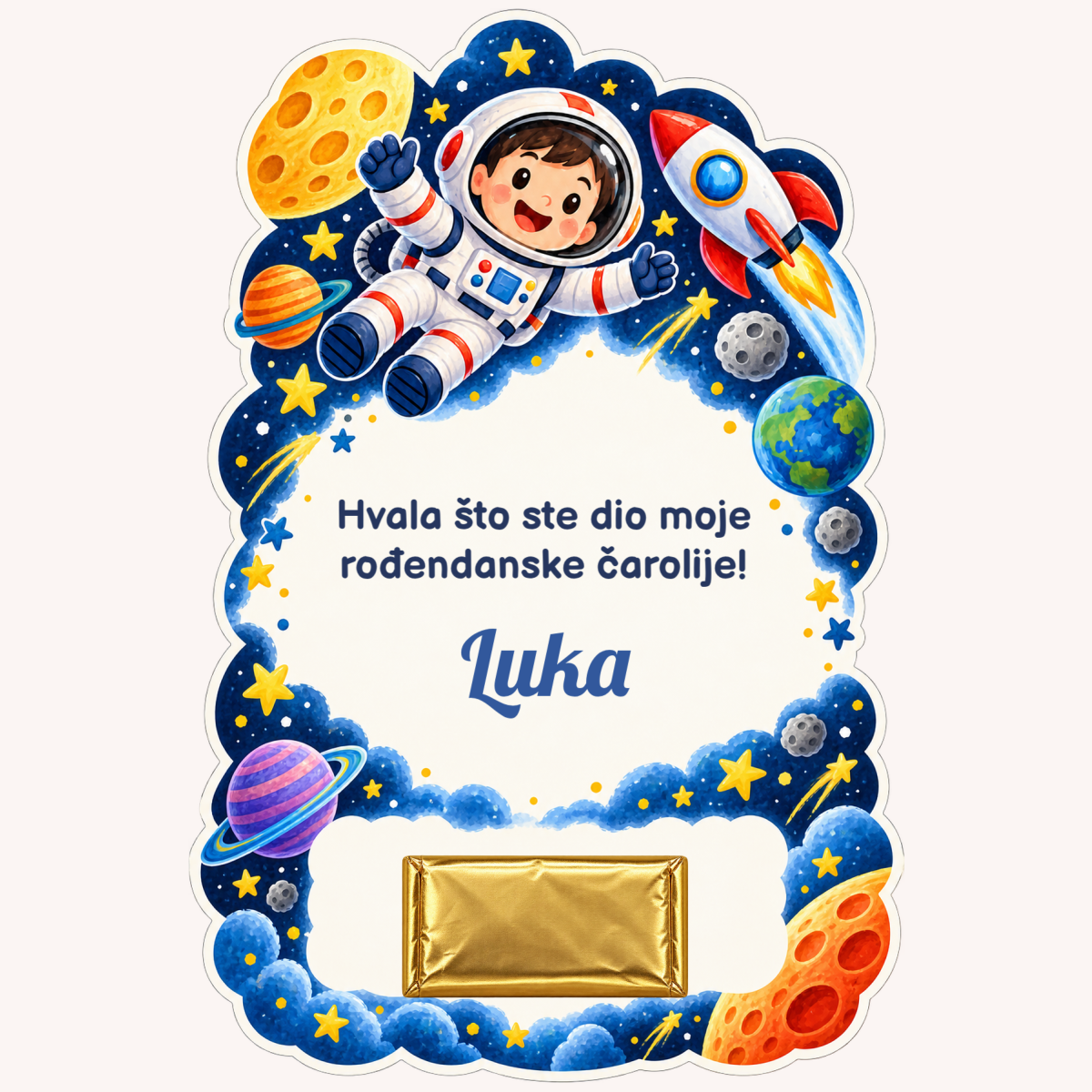 Zahvalnica · Putovanje u svemir – prikaz proizvoda