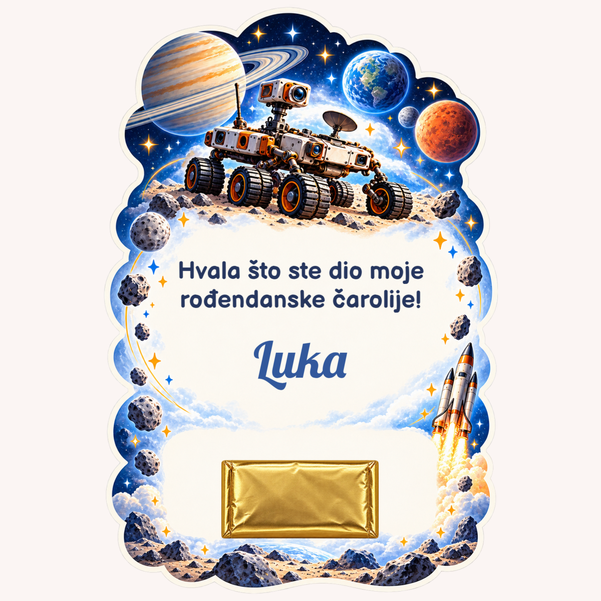 Zahvalnica · Svemirska misija – prikaz proizvoda